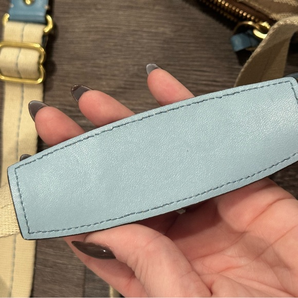 COACH Brown With Blue Signature Crossbody Handbag - Picture 8 of 14